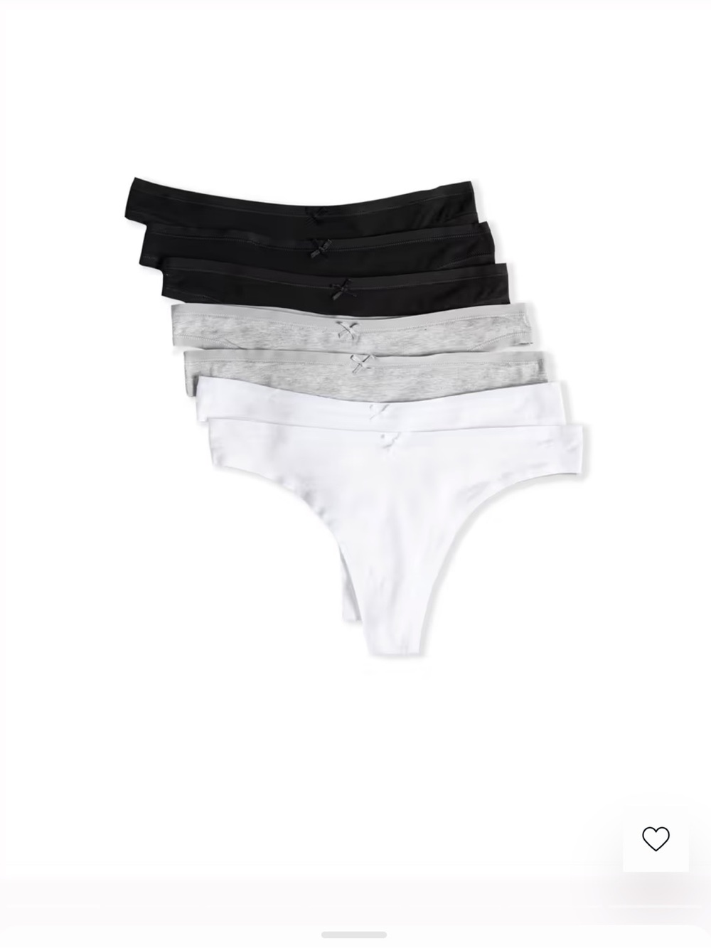 Quince Organic Cotton Thong White Gray Black 6 Pack NEW